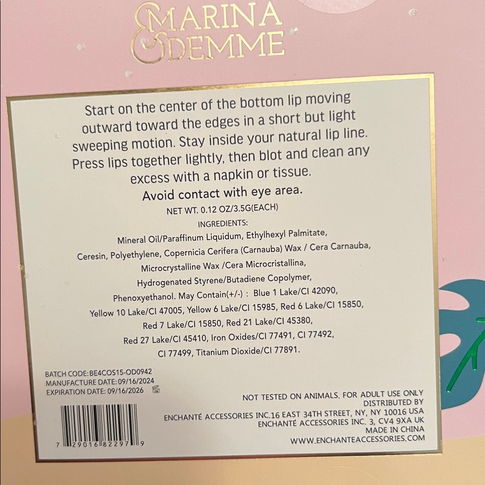 MARINA & DEMME DECK THE PALMS 10pieces-LIPSTICK COLLECTION-NIB - Picture 2 of 5